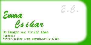emma csikar business card